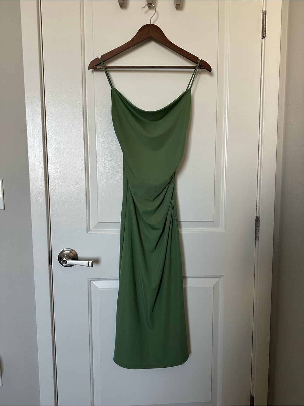 H&M Cowl Neck Slip Dress - GREEN
